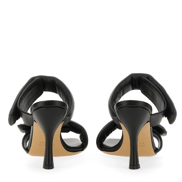 New GIA Borghini Pernille Teisbaek Black Perni Leather 2 Straps Slide Heel 10 - Picture 2 of 13